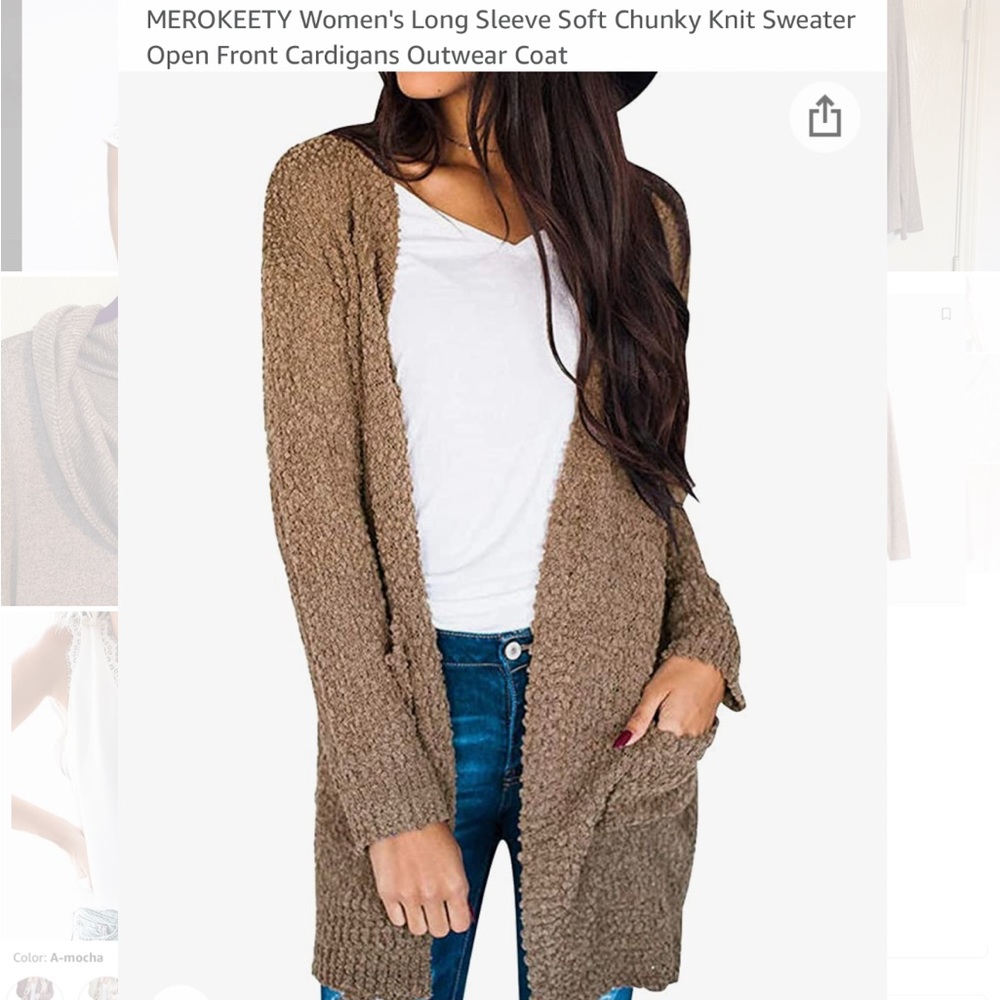 Meroketty Soft Chunky Knit Cardigan, XXL